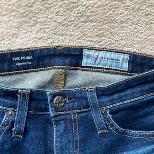 AG blue jeans. Dark color. The prima- cigarette leg
